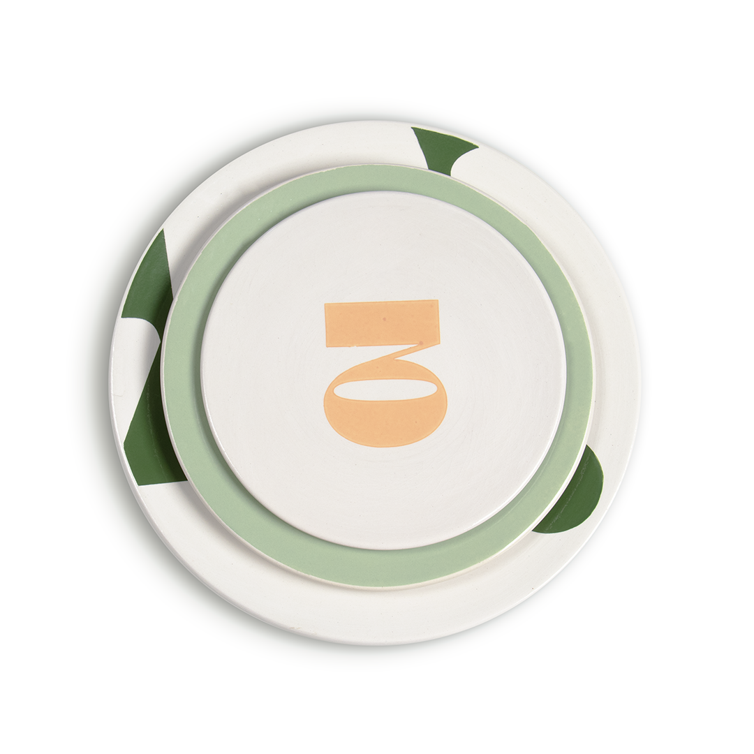 Lots de 3 assiettes (Petite, Moyenne, Grande) | Vert Sboula | Jaune Semni | Vert Louz