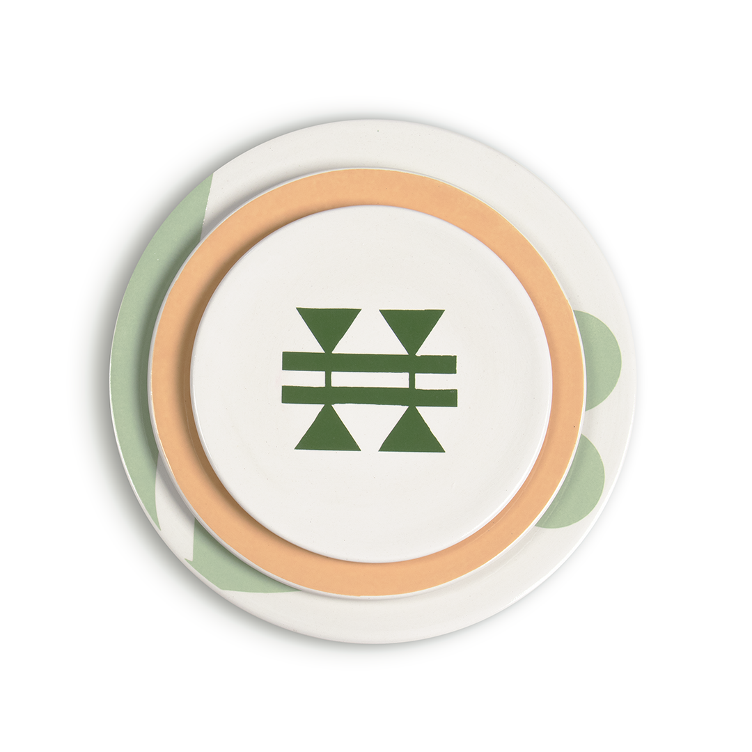 Lots de 3 assiettes (Petite, Moyenne, Grande) | Vert Sboula | Jaune Semni | Vert Louz
