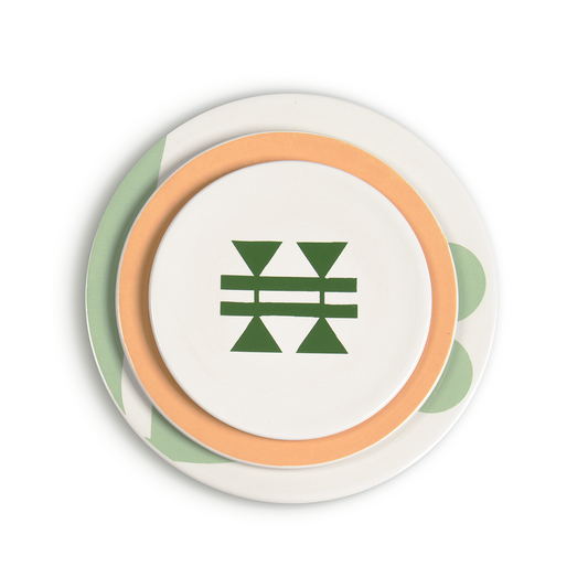 Lots de 3 assiettes (Petite, Moyenne, Grande) | Vert Sboula | Jaune Semni | Vert Louz