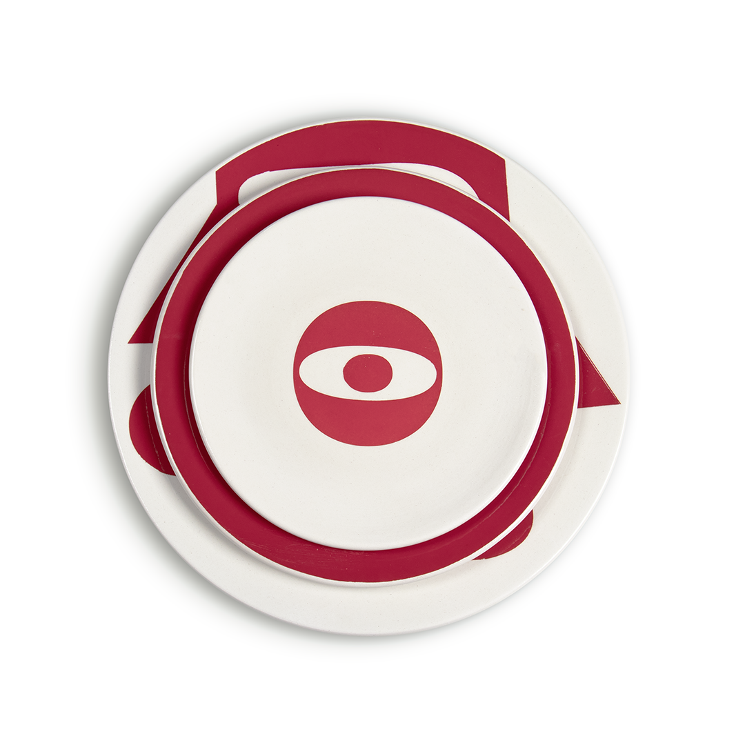 Lots de 3 assiettes (Petite, Moyenne, Grande) | Rouge Dem Lghzall |