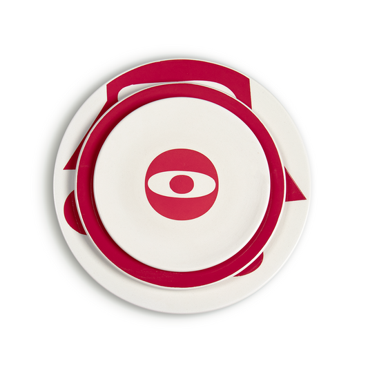 Lots de 3 assiettes (Petite, Moyenne, Grande) | Rouge Dem Lghzall |