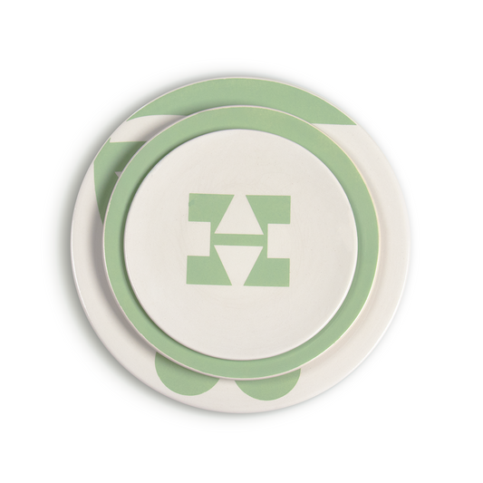 Lots de 3 assiettes (Petite, Moyenne, Grande) | Vert Sboula |